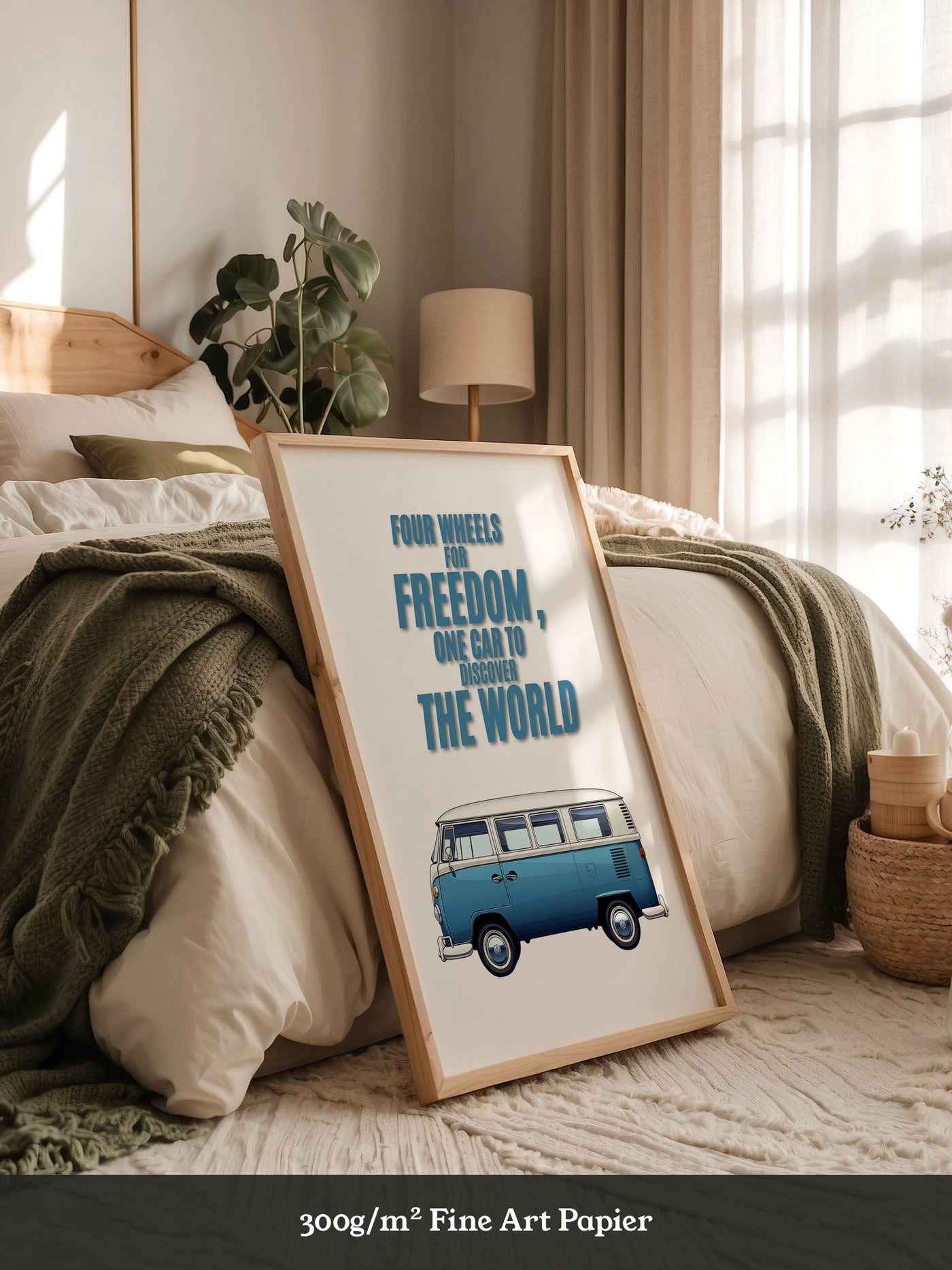 Bulli Freiheit Retro Blau