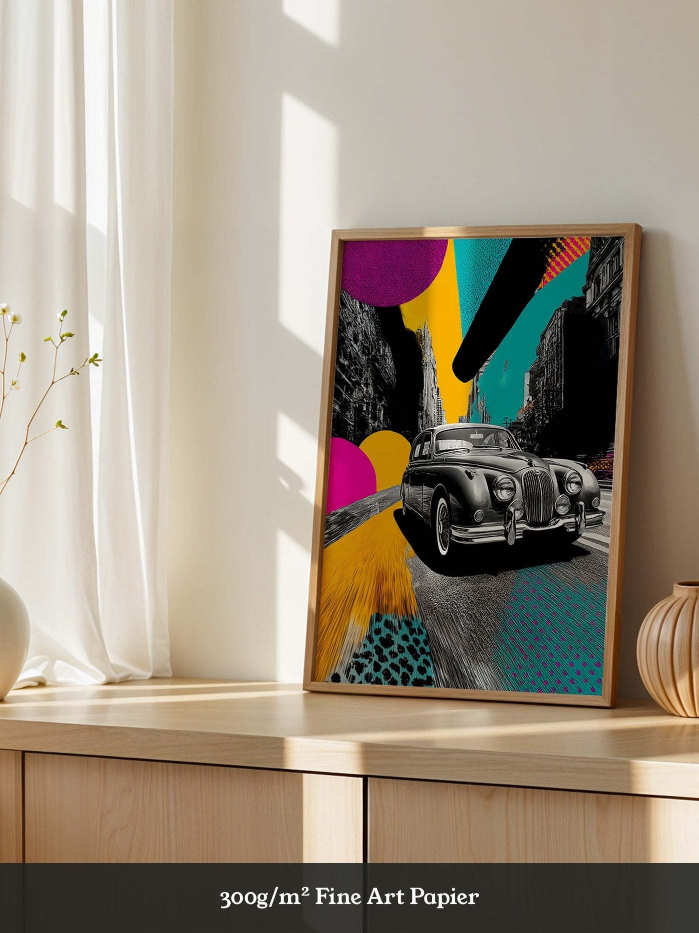 Pop-Art Oldtimer – Farbstarke Illustration mit Retro-Flair