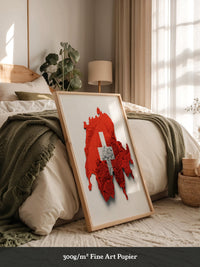 Schweiz Landkarte Relief Rot