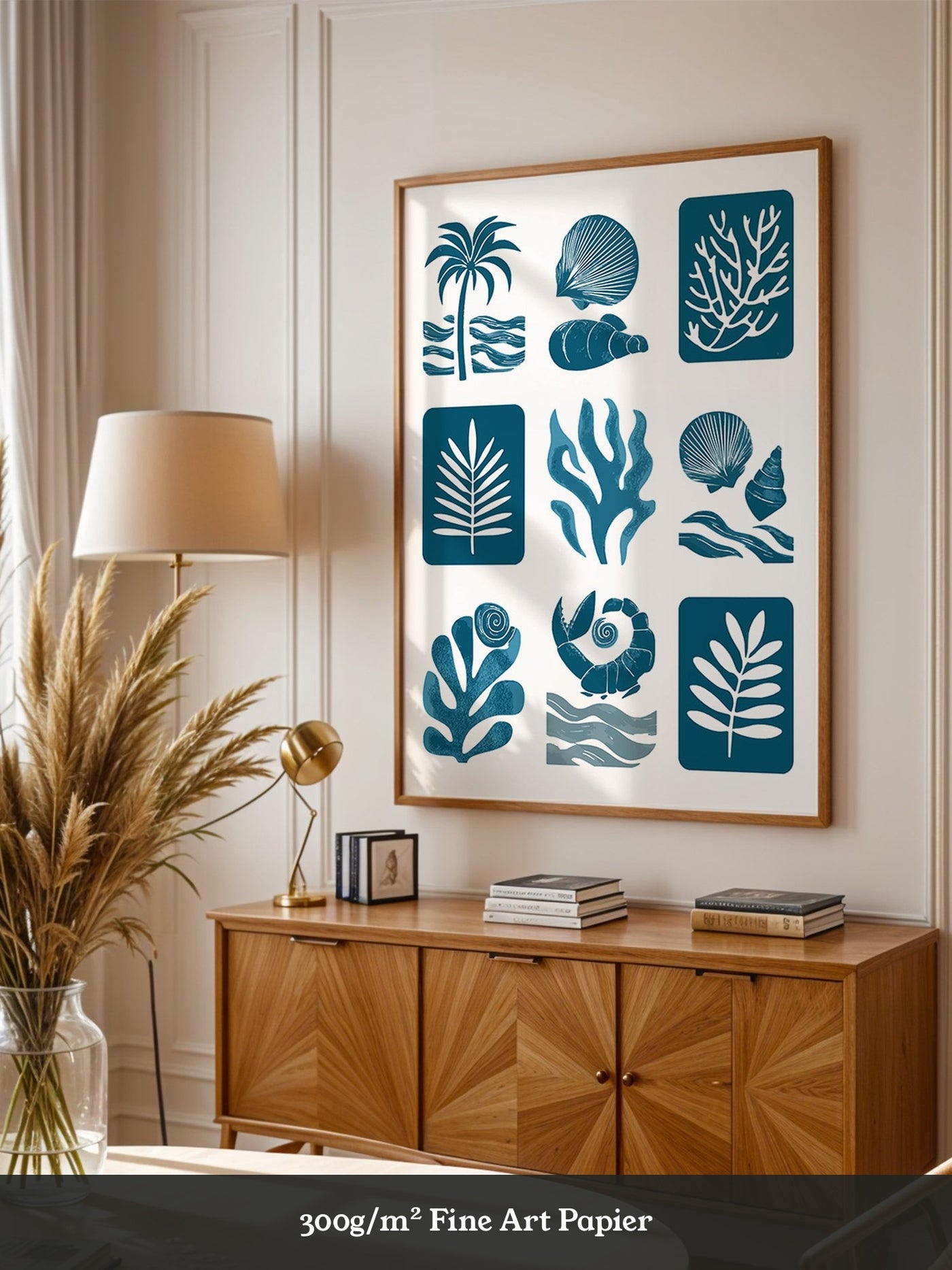 Maritime Motive Blau