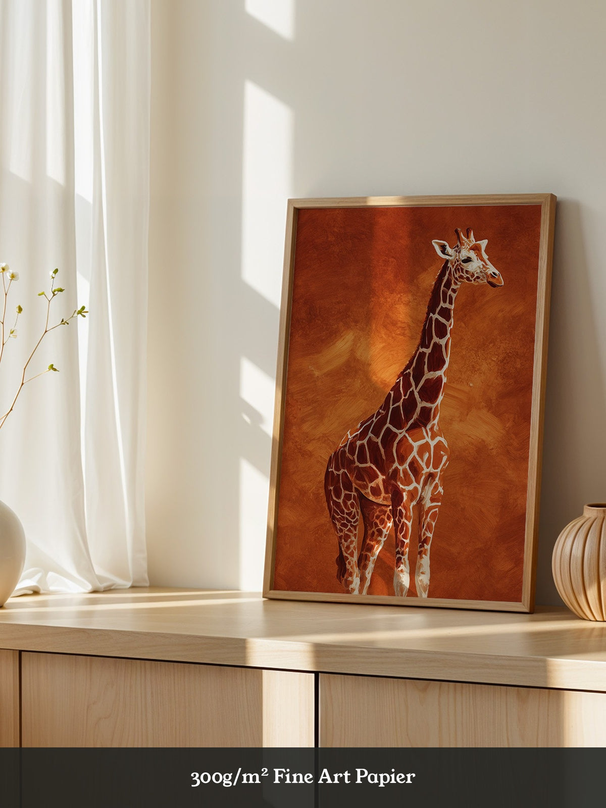 Giraffe Orange Malerei