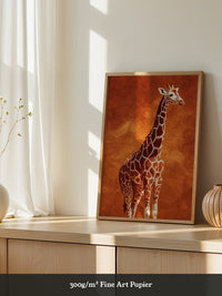 Giraffe Orange Malerei