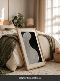 Yin Yang Wellen schwarz weiß