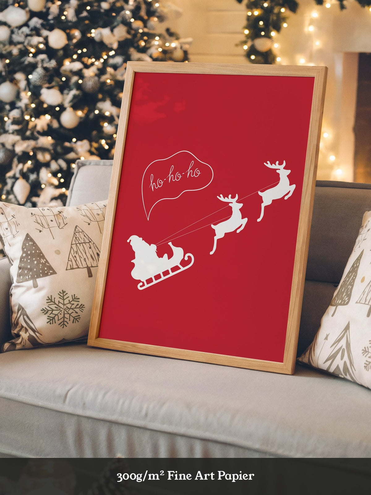 Weihnachtsmann Rentierschlitten Rot