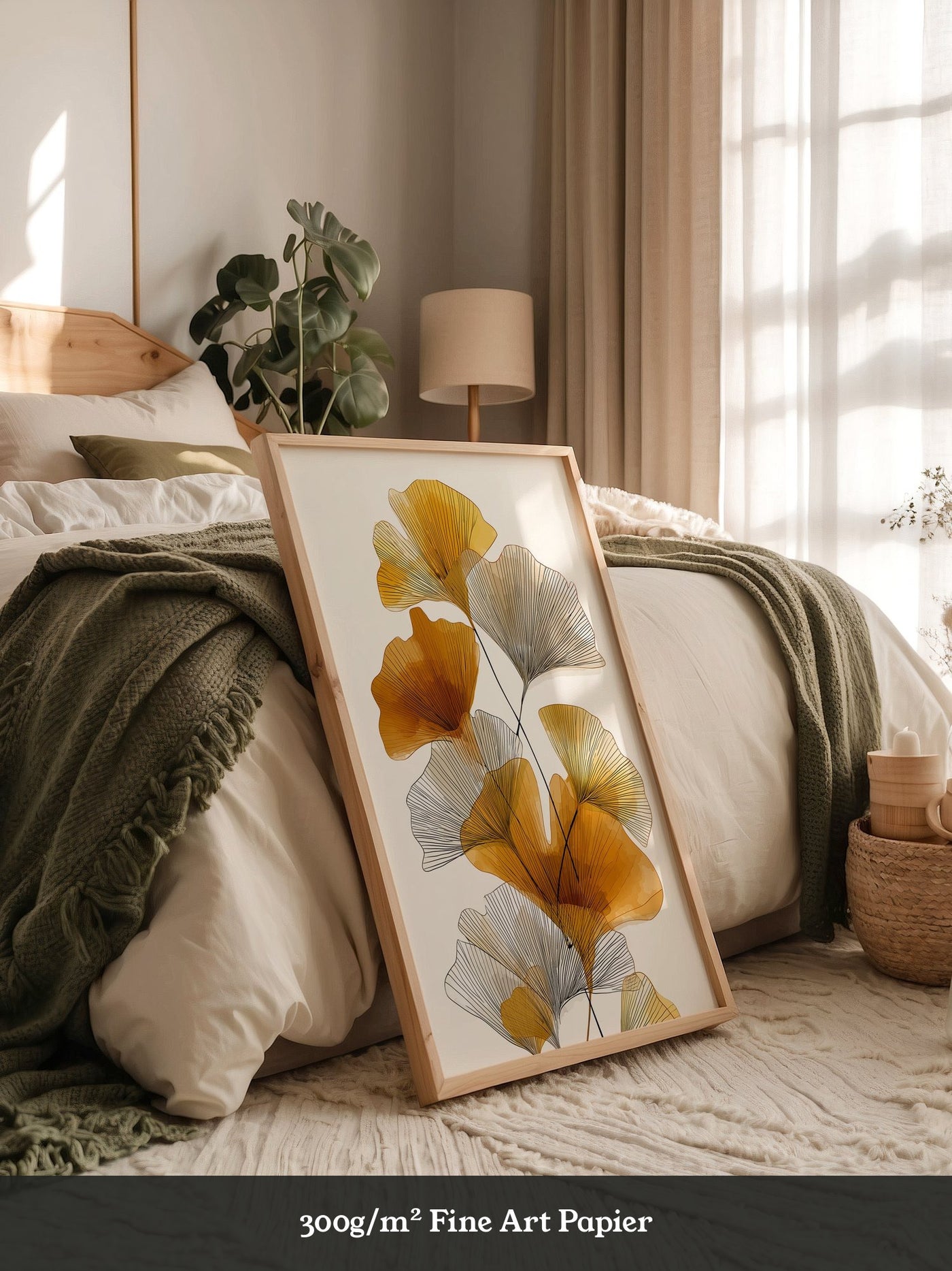 Ginkgo Blätter Aquarellkunst