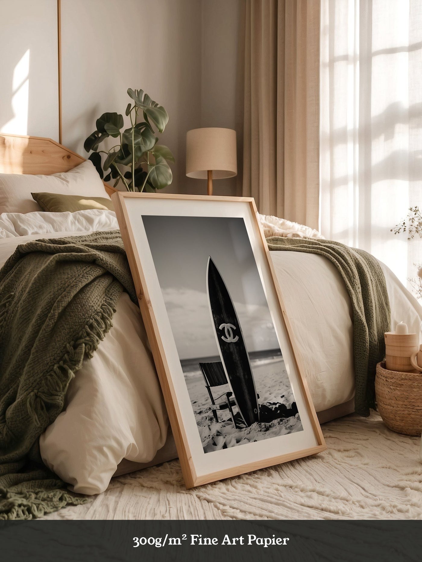Surfbrett Strand Schwarzweiß