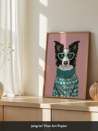 Hund Herzbrille Turtleneck