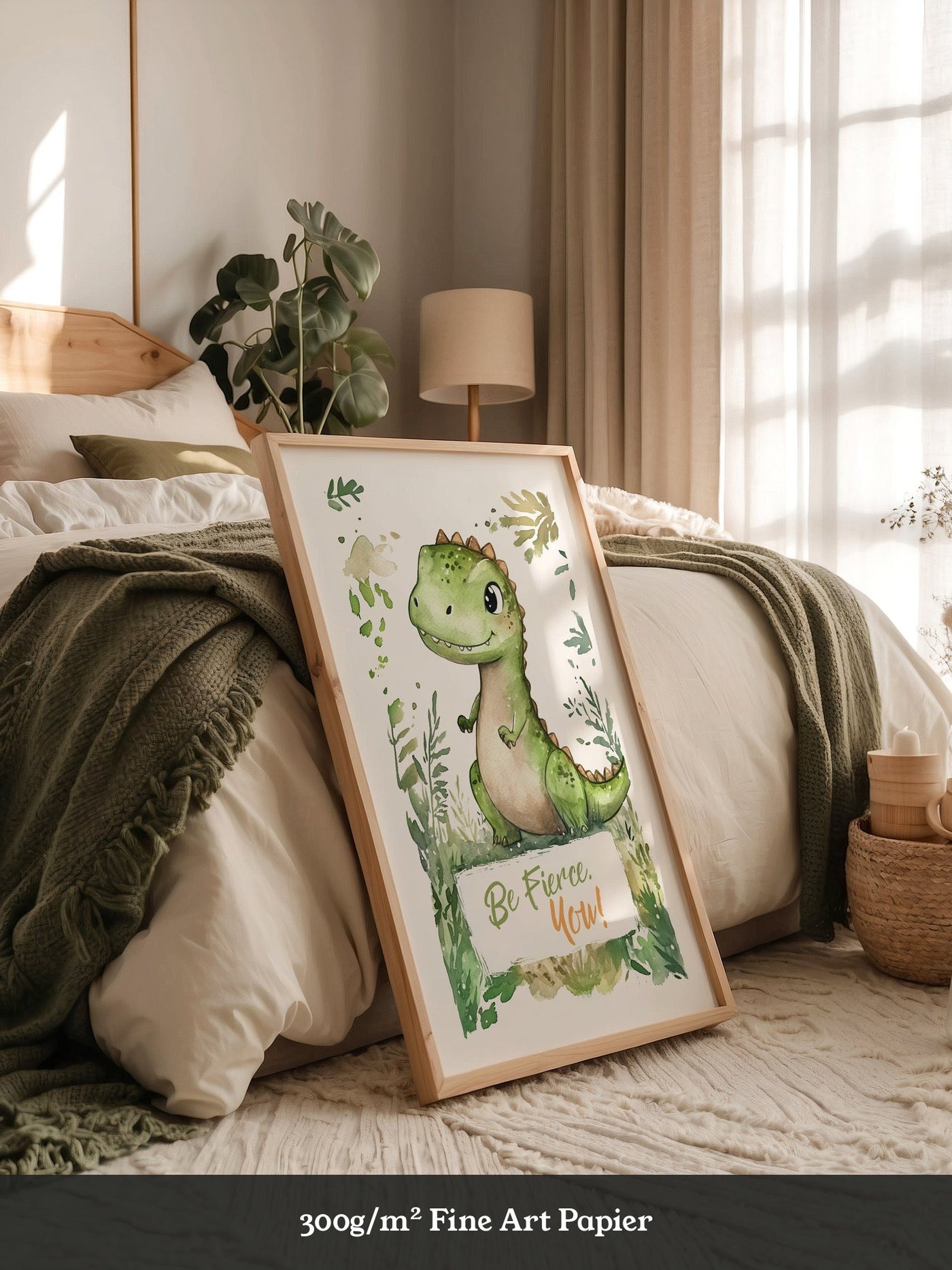 Dino Aquarell grün verspielt