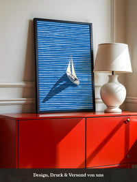 Segelboot Blaue Linien Schatten