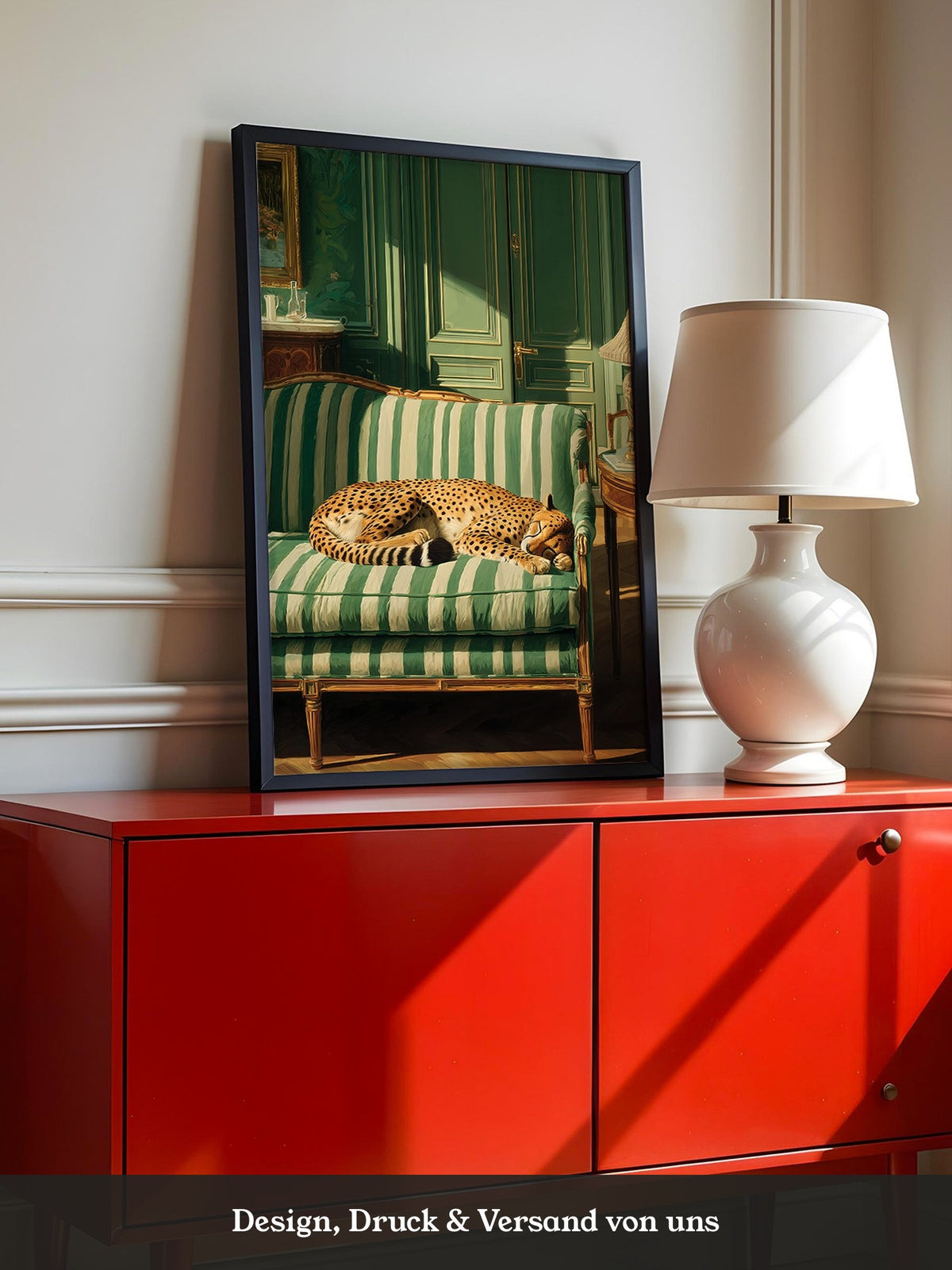 Gepard Sofa grün gestreift
