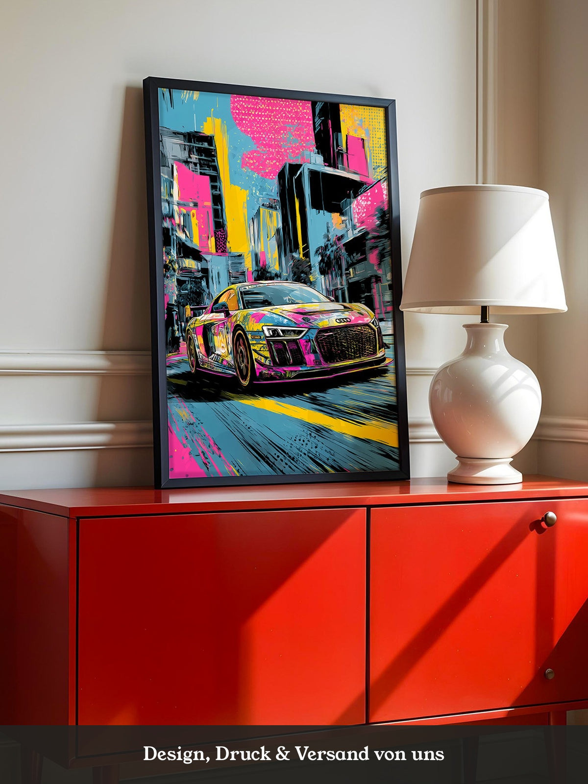 Sportwagen Pop-Art Stil