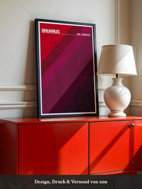 Bauhaus Streifen Rot Töne
