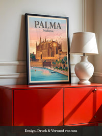 Kathedrale Palma Retro-Illustration