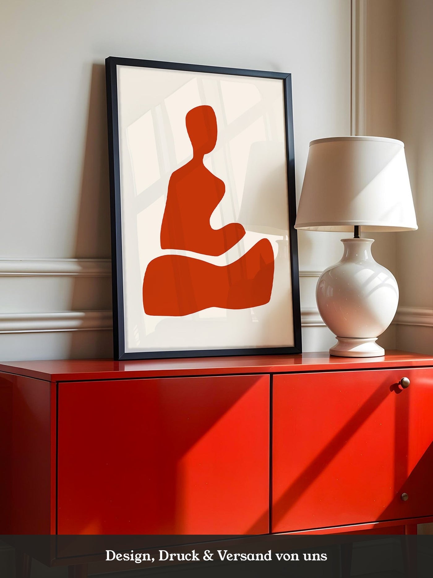 Meditation Figur Rot Minimalistisch
