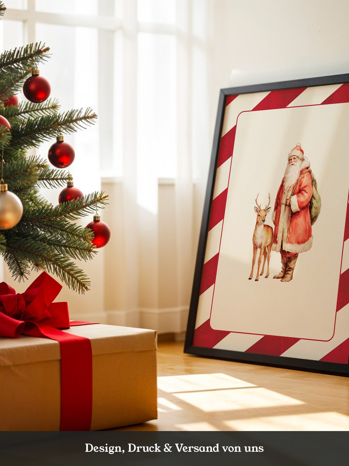 Weihnachtsmann Rentier Nostalgie