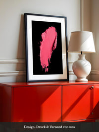 Pinker Pinselstrich Abstrakt Schwarz