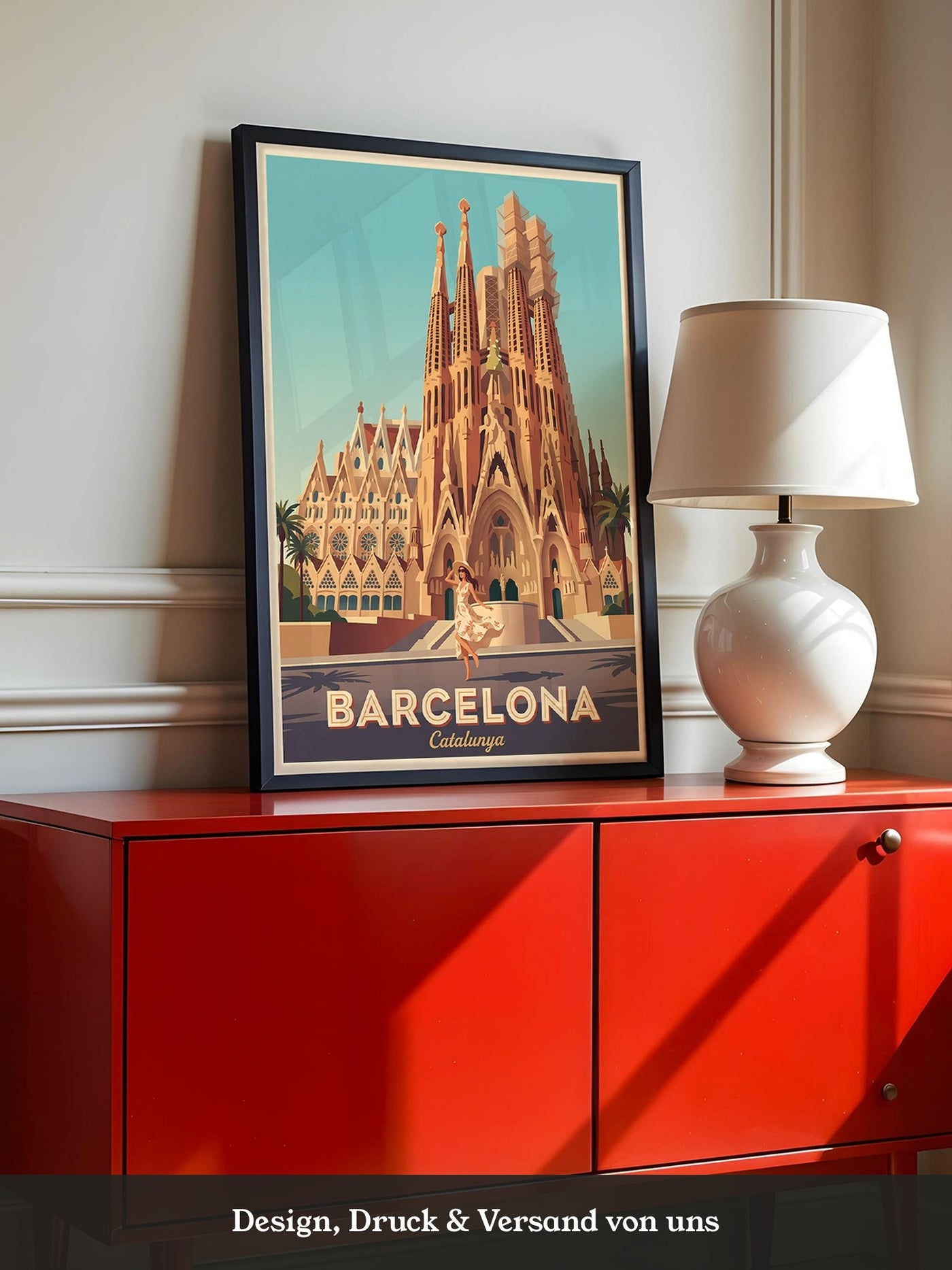 Sagrada Familia Retro-Illustration