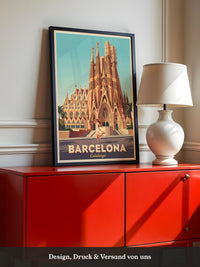 Sagrada Familia Retro-Illustration