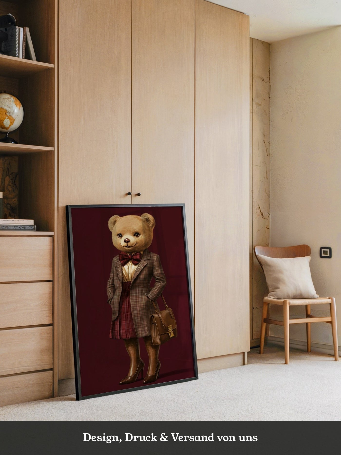 Teddy im Karomantel Retro-Chic