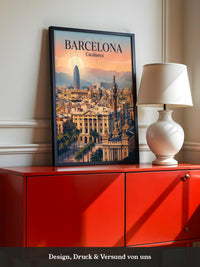 Barcelona Panorama Abendstimmung