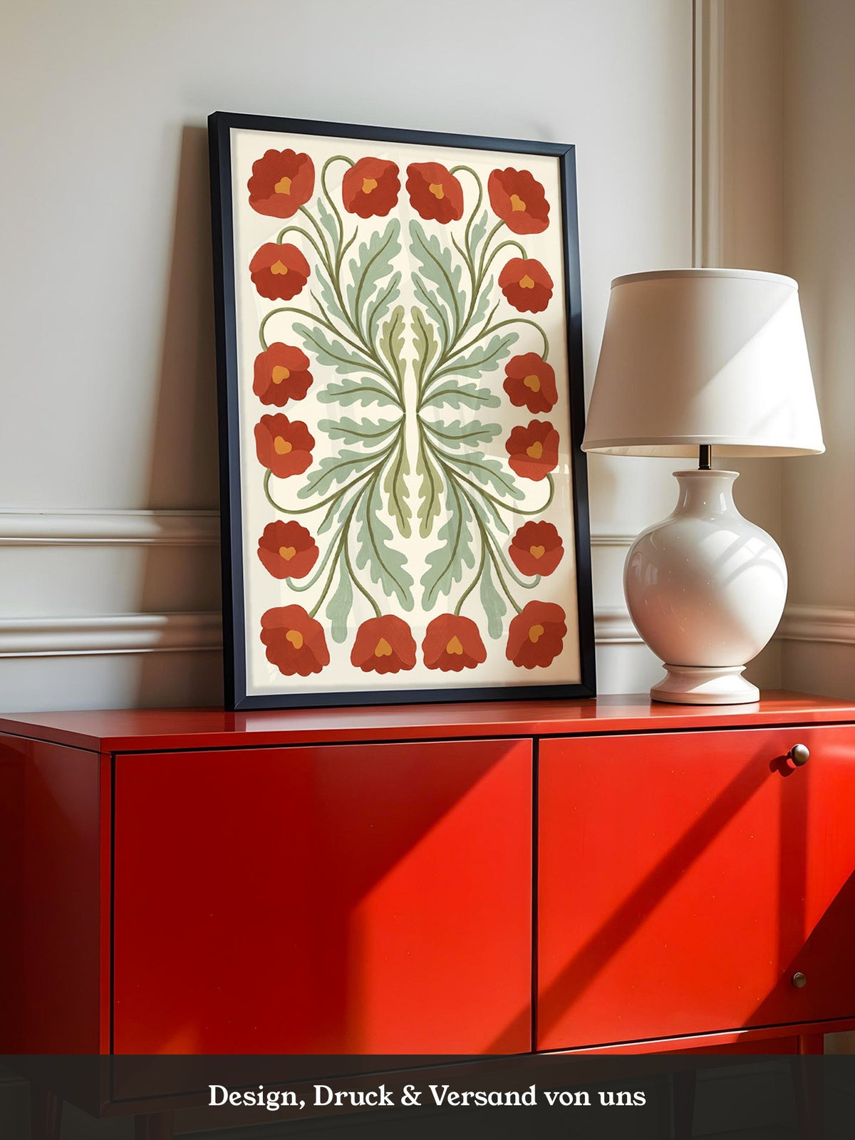 Rote Mohnblumen Symmetrie