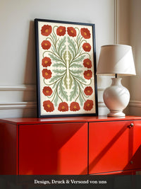 Rote Mohnblumen Symmetrie
