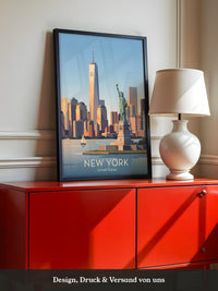 Freiheitsstatue Skyline Pastell