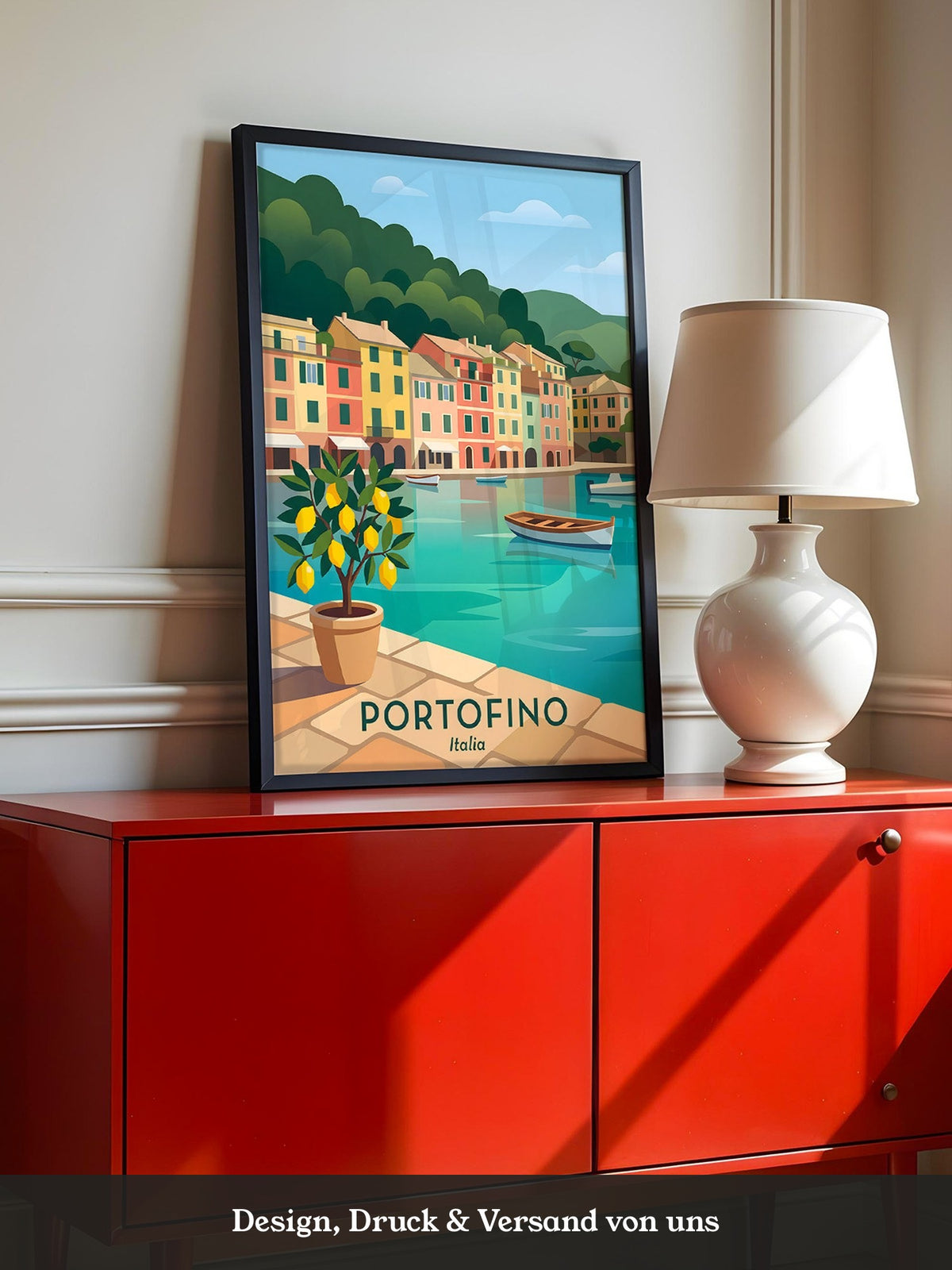 Portofino Hafen Pastellfarben