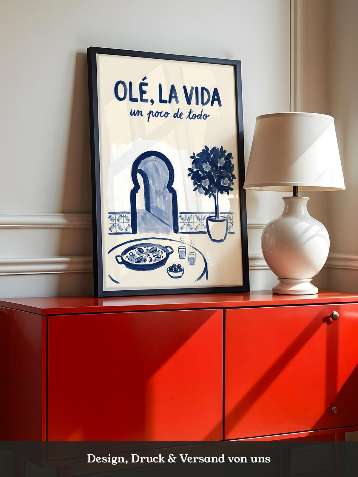 Olé Paella Poster Spanien