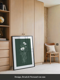 Mohnblumen minimalistisch grün