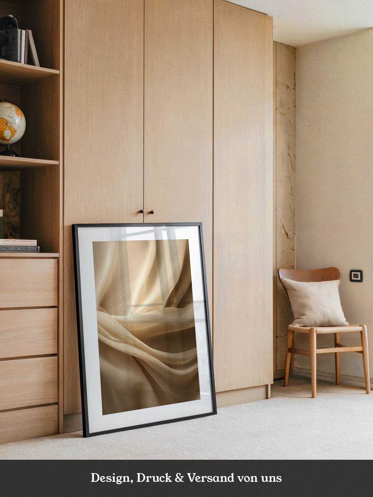 Seidenschleier Beige Faltenwurf