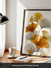 Ginkgo Blätter Aquarellkunst