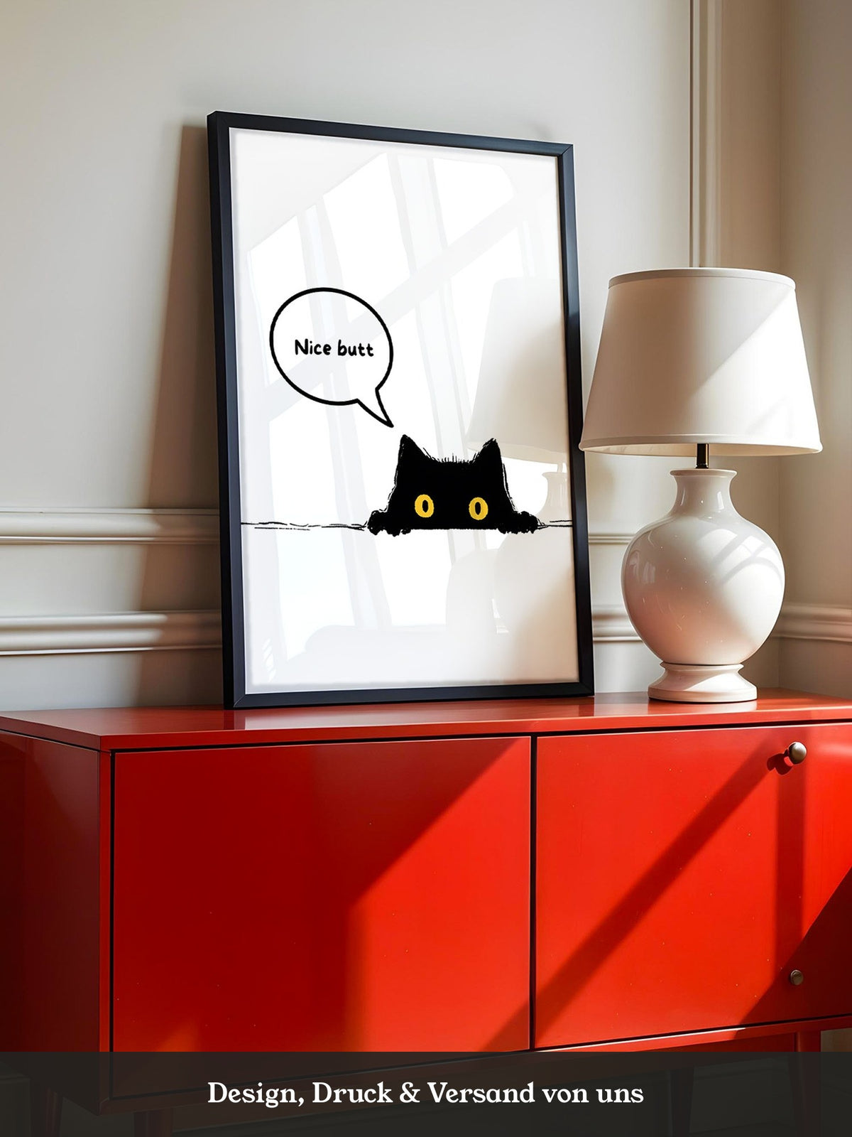 Schwarze Katze Humor Sprechblase