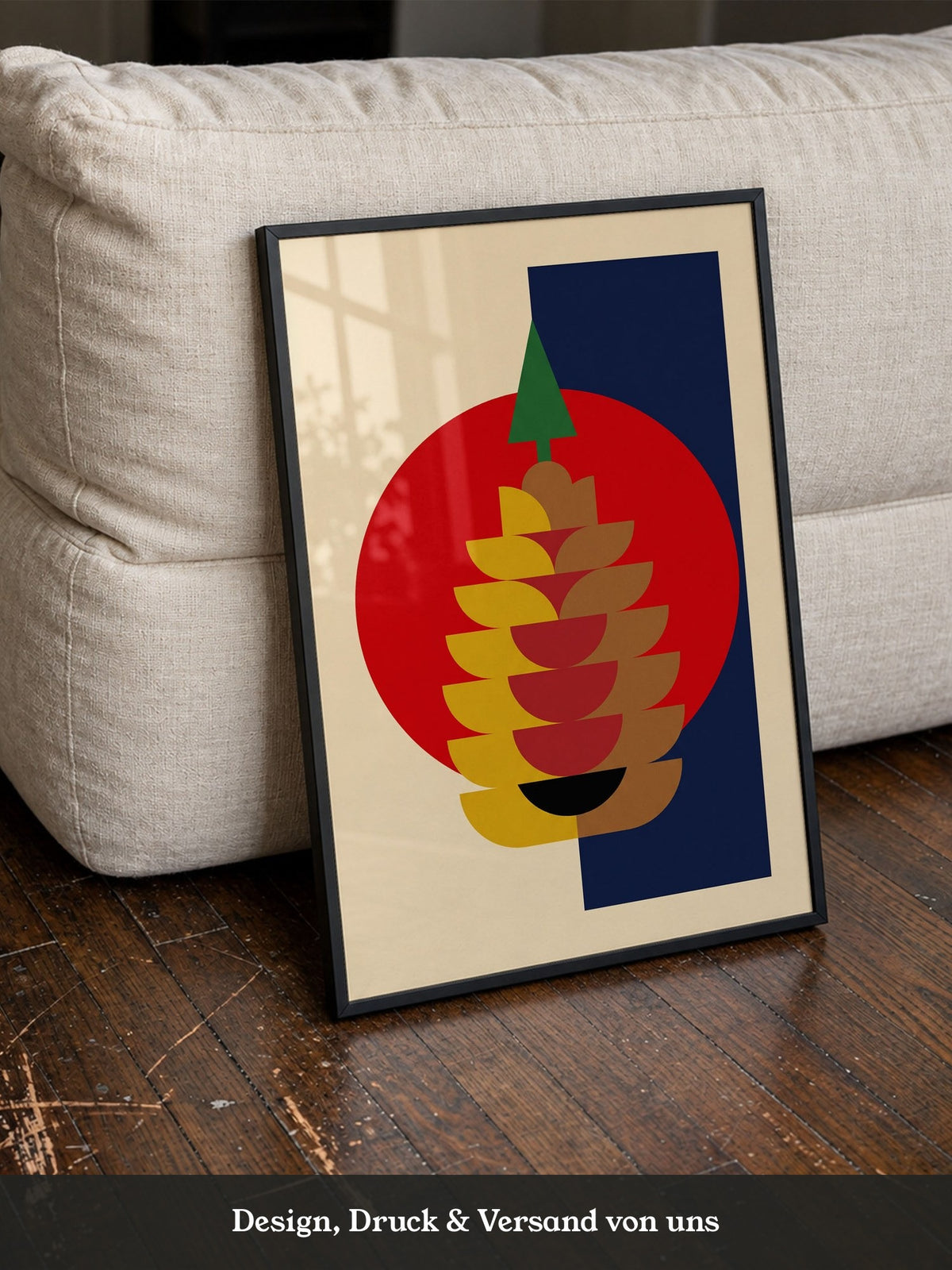 Abstrakte Form Rot & Blau