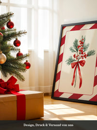 Weihnachtszweige Rot Grün Vintage