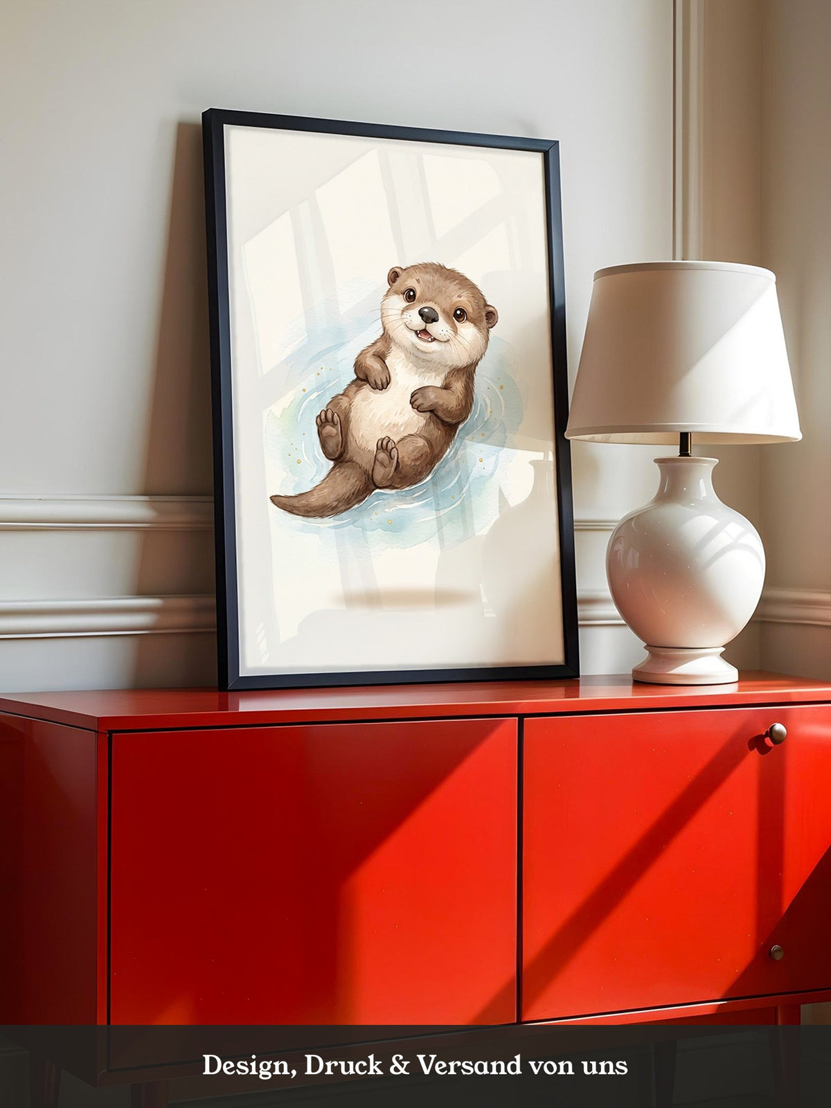 Lächelnder Otter Aquarell