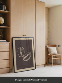 Kaffeebohnen Skizze Braun Beige