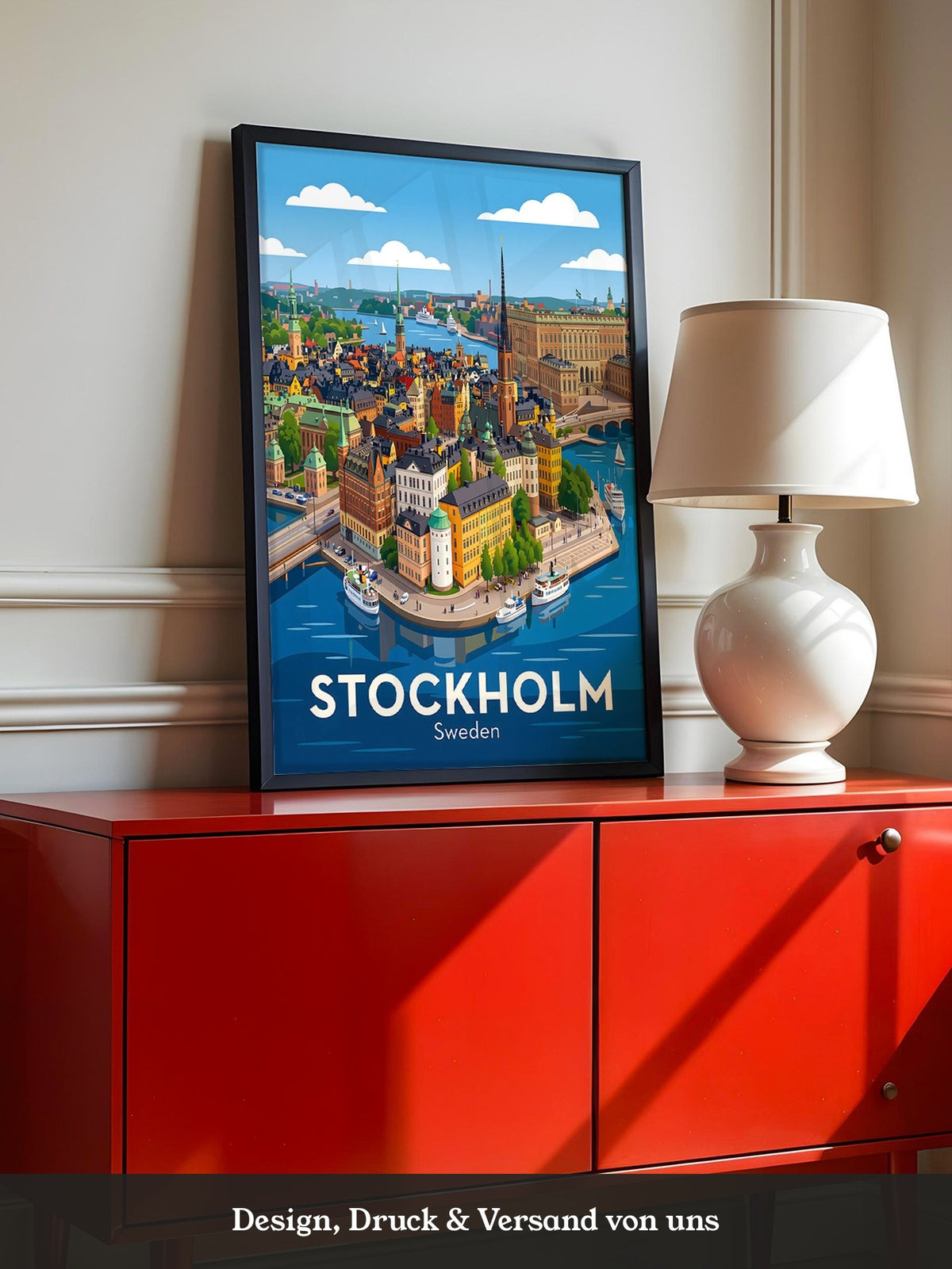 Stockholm Stadtansicht Illustration