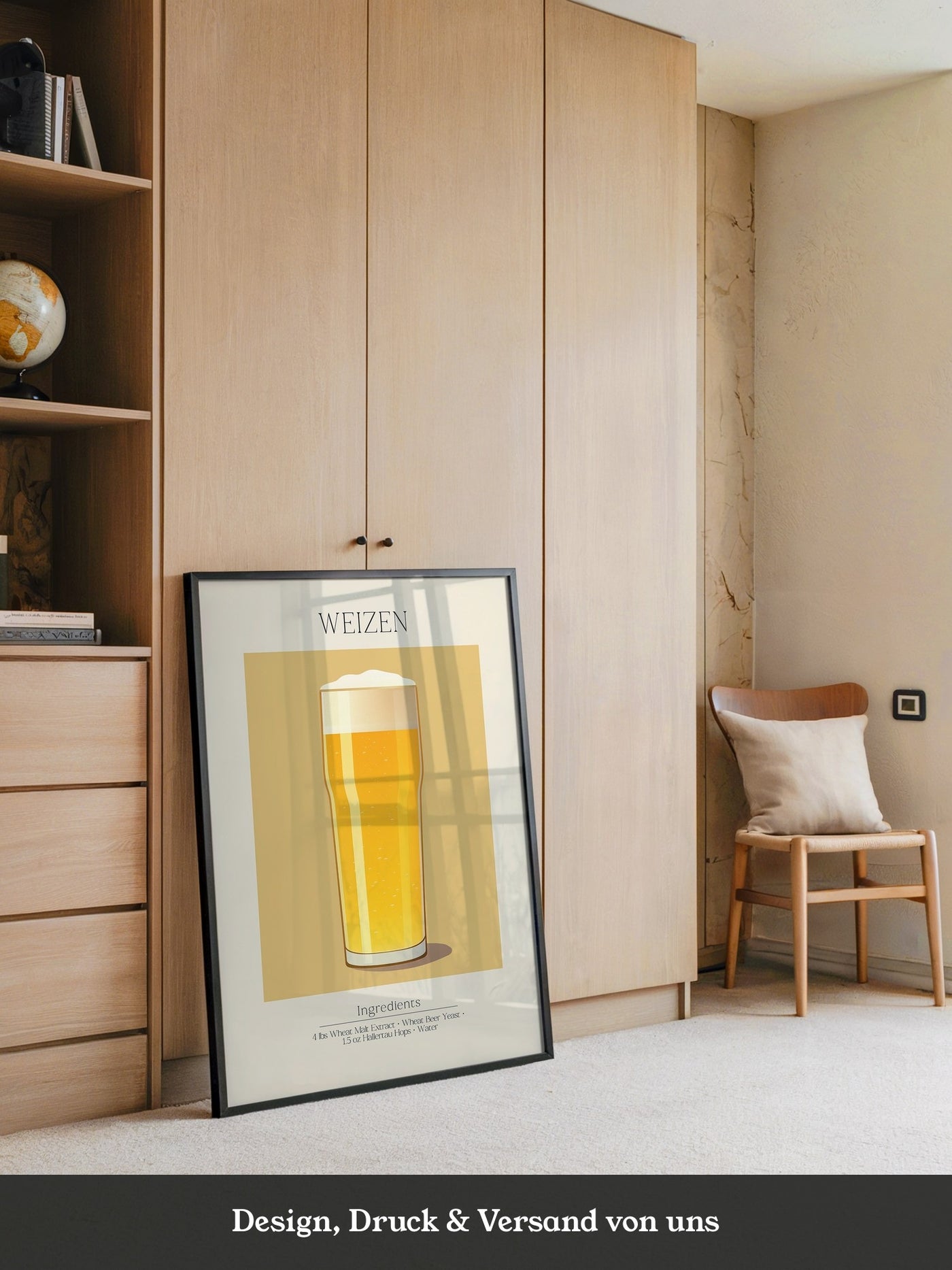 Weizenglas Illustration minimalistisch