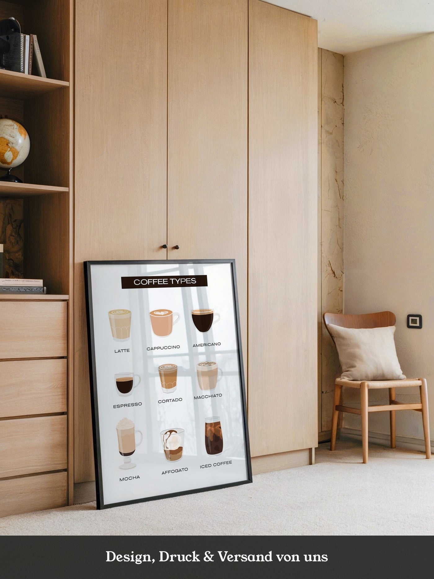 Kaffeevariationen Illustrativ Helles Design