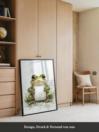 Frosch Aquarell Rollenhältend