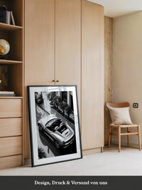 Cabrio Palmen Schwarzweißperspektive