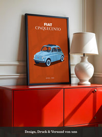 Fiat 500 Retro Blau Vintage