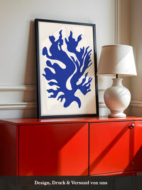 Blaues Korallenmuster abstrakt