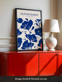 Blumen Blau Weiß Grafik