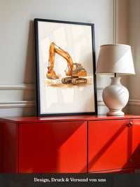 Bagger Illustration Aquarell