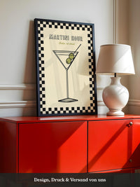 Martiniglas Oliven Retro-Muster