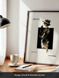 Elegante Frau Aquarell Vintage