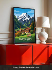 Alpine Idylle gemalt Schweiz
