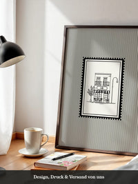 Café Illustration Streifenoptik